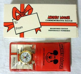 Vintage Bradley 1970s Mickey Mouse Wrist Watch Lim Ed Commerative Nos