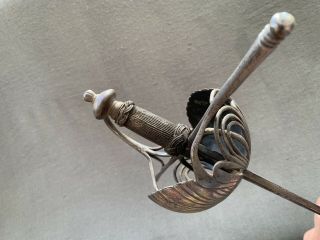 Lovely Antique Cup - Hilt Rapier Sword Signed Solingen Blade.  1700 - 1730 3