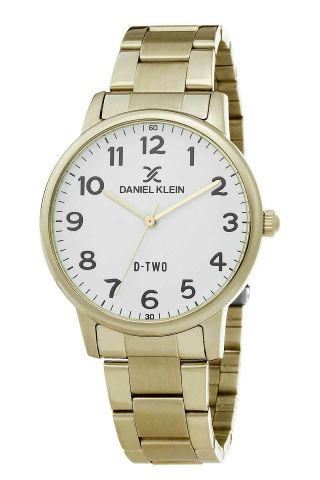 Daniel Klein 42mm Analog Mens Quartz Large Easy Read Numbers Gold Tone Ss Watch