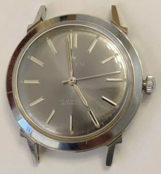 Vintage Buren Automatic Watch Stainless Steel Case 36.  5mm Case To Fix