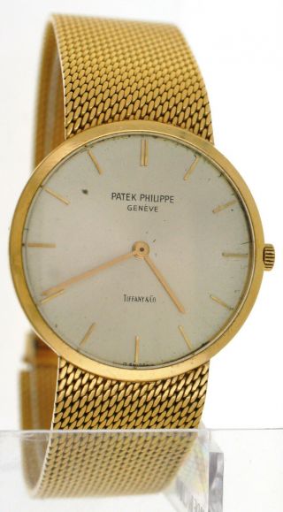 Vintage Patek Philippe Calatrava Tiffany Dial 18k Yellow Gold Watch 31mm 3512