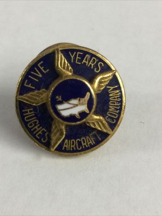 Vintage Hughes Aircraft Company 5 Years Employee Service Blue Gold Lapel Pin