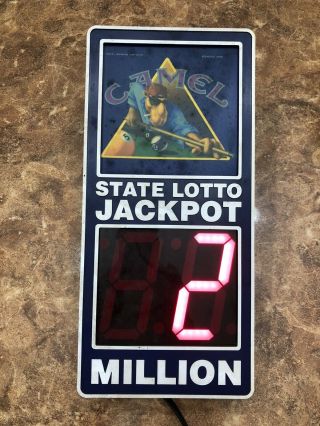Vintage Camel State Lotto Lottery Million Jackpot Sign