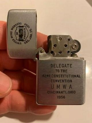 Vintage 1956 Zippo Lighter UMWA United Mine Workers Convention Cincinnati,  Ohio 2