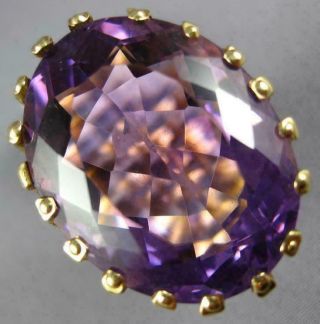 Antique Extra Large 57.  0ct Aaa Amethyst 14kt Yellow Gold 3d Filigree Ring 2348