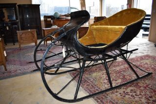 Antique Albany Cutter Horse Drawn Sleigh,  Shafts With Jingle Bells
