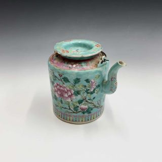 Straits Chinese Peranakan Nonya Antique Famille Rose Teapot