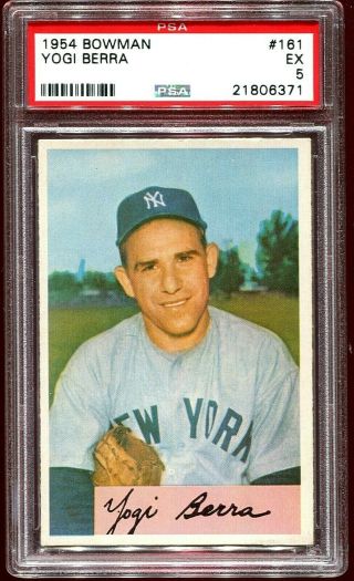 1954 Bowman Yogi Berra 161 Psa 5 Card Hof