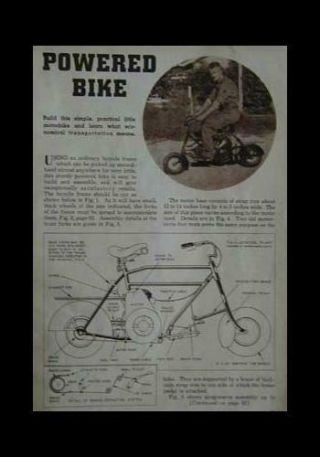 Motor Scooter Motorbike Vintage 1939 Howto Build Plans Modified Bike
