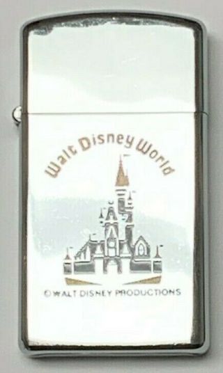 Vintage Slim Zippo 1977 Lighter | Walt Disney World | | Rare