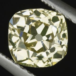1.  13ct Gia Certified Old Mine Cut Diamond Fancy Yellow Vintage Antique Cushion