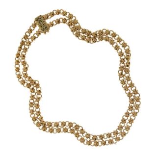 Tiffany & Co.  Vintage 18k Yellow Gold Double Chain Signature X Link Necklace 16 "