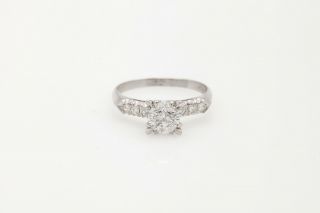 Antique 1950s $10,  000 1.  50ct Diamond Platinum Wedding Ring Minty