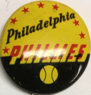 1960’s Vintage Philadelphia Phillies Baseball 3/4 Inch Pin Pinback Red Crane