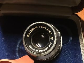 • Wollensak Vintage Photo Enlarging Raptar 65mm F4.  5 Focus Lens Darkroom Box