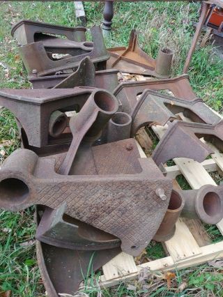 Antique Industrial Cast Iron Spiral Staircase,  Steps Are 8 7/8 Inches High