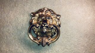 Vintage Large Lion Head Brass Finish Pull 2