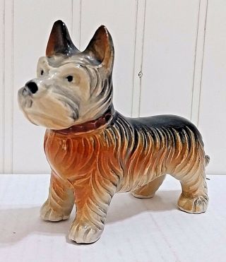 Vtg Dog Figurine Cairn Terrier Hand Painted Japan Norwich Scottish Pup Scottie