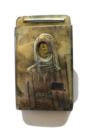 Vintage Coca Cola Nun Brass Nude Belt Buckle 1915 San Francisco Very Rare Coke