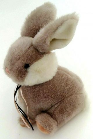 10  Gund Vintage Gray Bunny Rabbit Plush Brambles Stuffed Toy 1988