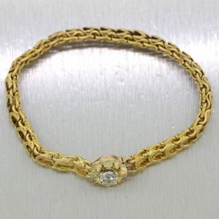 1880 ' s Antique Victorian 14k Yellow Gold 0.  80ctw Old Mine Cut Diamond Bracelet 6