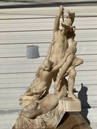 Antique 19th Century Hand Carved Alabaster Statue “the Rape Of Polyxena”