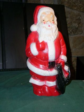 Vintage 1968 Empire Plastic Blow Mold Santa Claus 13 " With Light Ex,