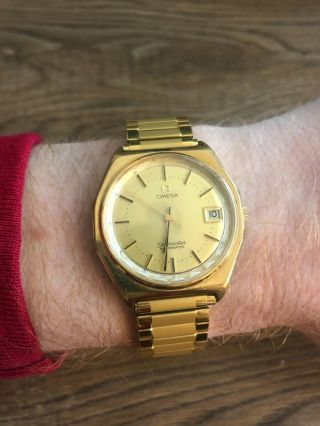 Vintage Omega Seamaster Gold Watch 35mm Cal 1010