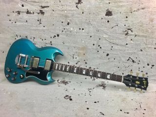 1965 Gibson Sg Standard Electric Guitar Pelham Blue Refin Vintage 1960 