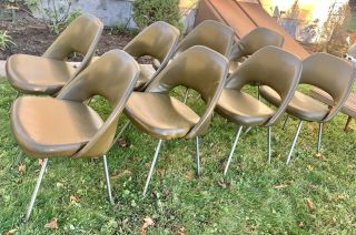 Vintage Mcm Eero Saarinen Knoll Armless Executive Dining Office Chairs Set Of 8