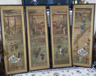 Chinese Ming Or Qing Dynasty Scrolls Drawings,  Ink And Color On Silk