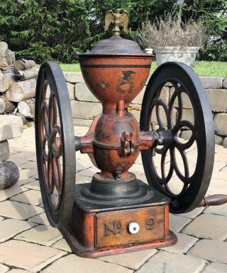 A Very Large 28 " Antique Coffee Grinder Mill Enterprise No.  9