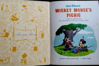 DISNEY ' S MICKEY MOUSE ' S PICNIC Vintage Childrens Little Golden Book 1st Ed 2