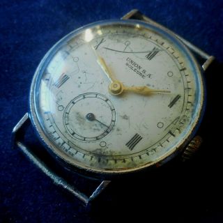Vintage 1930s UNION S.  A.  SOLEURE 15 Jewels Swiss Watch Running Wristwatch 2