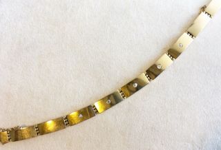 Antique Art Nouveau 14k Yellow Gold Link Bracelet With 5 Diamonds 3