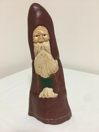 Vintage Handmade Wooden Carved Folk Art - Tall Christmas Santa Claus