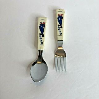 Vintage BOZO the Clown Child ' s Fork and Spoon 2