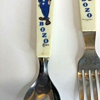 Vintage BOZO the Clown Child ' s Fork and Spoon 3