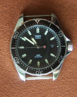 Vintage Timex Red Dot Divers 40mm Rotating Bezel 50mm Runs Parts Repair