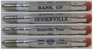 Restored Vintage Bullet Pencil - Bank Of Sevierville,  Tennessee Sq - 1270