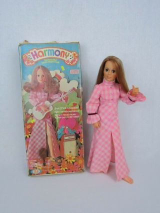 Vintage 1972 Ideal Harmony Doll 21 " Tall Red Hair Pink Dress