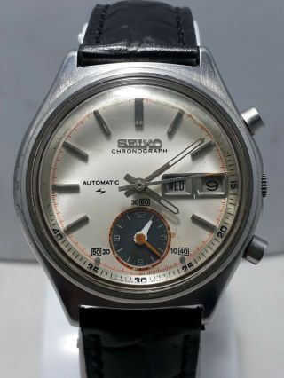 Vintage Seiko Automatic Flyback Chronograph 7016 - 8001 Men ' s Wristwatch 2