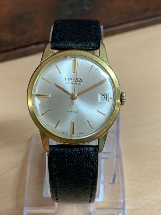 Vintage Gold Plated Mechanical Wrist Watch Majex 21 Jewels Incabloc Swiss Made