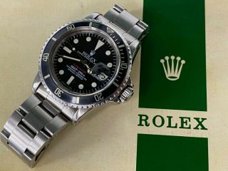 Vintage Rolex RED SUBMARINER 1680 Box Paper 1974 Plus Factory Service Papers 2