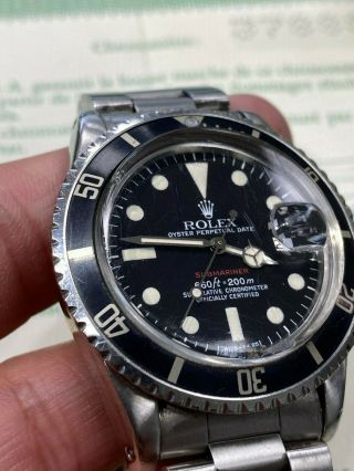 Vintage Rolex RED SUBMARINER 1680 Box Paper 1974 Plus Factory Service Papers 6