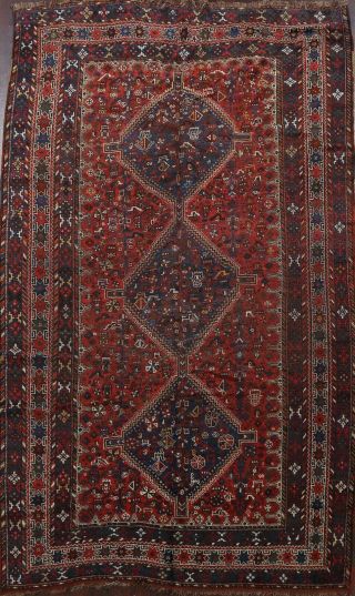 Antique Pre - 1900 Tribal Vegetable Dye Abadeh Area Rug Hand - Knotted Wool 7x10 Ft