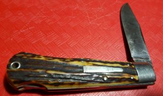 Vtg Remington Stag R1306 Bullet Trapper Pocket Knife Antique