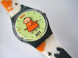 Muuhh Whimsical Cow,  Boy Art Swatch By O.  Dovoz Nib - Rare
