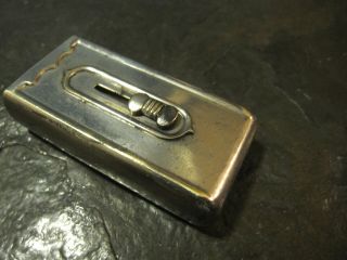 Antique Unknown Maker Nickle Plated Lever Operated Match Safe Fair/good Cond.
