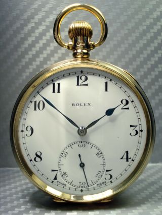 Rolex Antique Swiss Pocket Watch In Solid Gold - 0.  375 – 9ct – 1925 Uk 9k